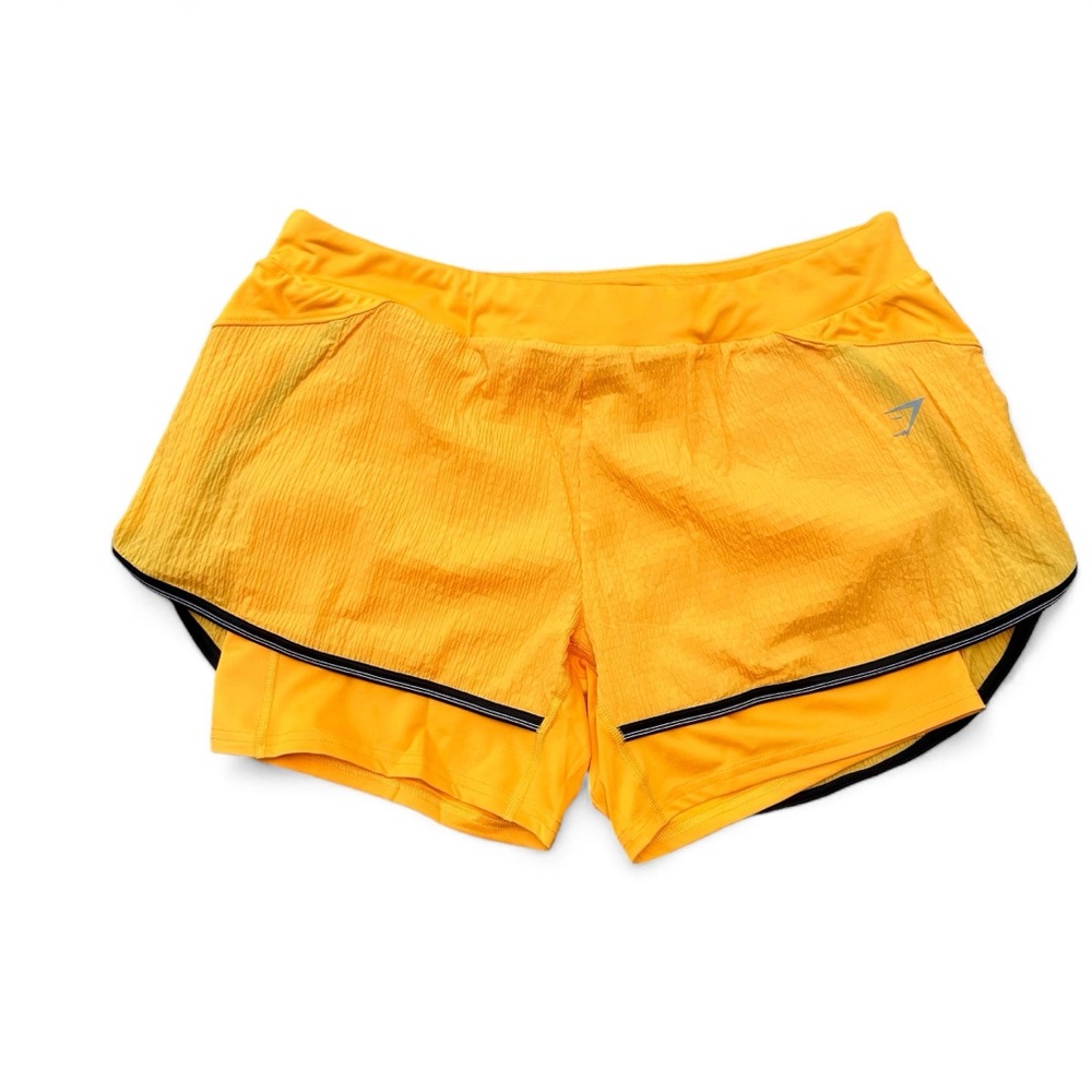 Gym shark active running shorts XL orange black 2 in 1